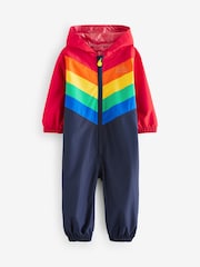 Little Bird by Jools Oliver Multi Rainbow Waterproof Puddlesuit - Image 5 of 8