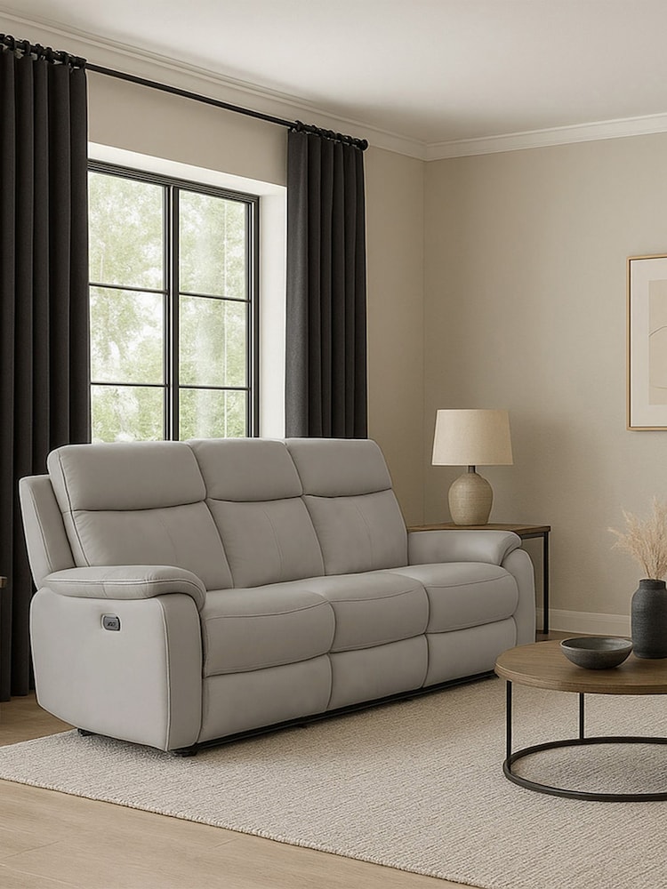 Aspire Furniture Pewter Kingsmere 3 Seater Power Recliner Sofa - Image 1 of 7