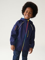 Little Bird by Jools Oliver Navy Navy Rainbow Trim Shower Resistant Softshell Jacket - Image 2 of 9