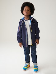 Little Bird by Jools Oliver Navy Navy Rainbow Trim Shower Resistant Softshell Jacket - Image 3 of 9