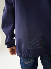 Little Bird by Jools Oliver Navy Navy Rainbow Trim Shower Resistant Softshell Jacket - Image 4 of 9