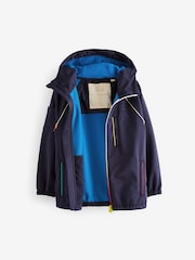Little Bird by Jools Oliver Navy Navy Rainbow Trim Shower Resistant Softshell Jacket - Image 7 of 9