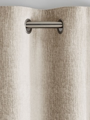 Natural Heavyweight Chenille Eyelet Lined Curtains - Image 5 of 6