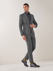 Charcoal Grey Skinny Fit Suit Trousers - Image 3 of 9
