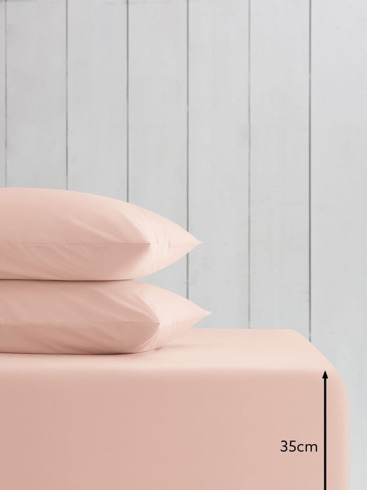 Pink Blush Cotton Rich Deep Fitted Bed Sheet - Image 2 of 2 Pink Blush Cotton Rich Deep Fitted Bed Sheet - Image 2 of 2