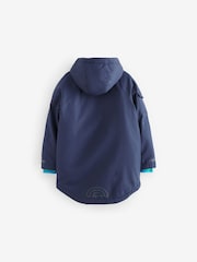 Little Bird by Jools Oliver Navy Rainbow Trim Shower Resistant Parka Jacket - Image 8 of 10