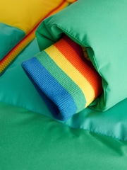 Little Bird by Jools Oliver Multi Rainbow Shower Resistant Longline Padded Coat - Image 8 of 10