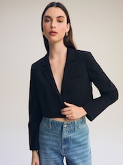 Noir - Blazer court et ajusté - Image 1 of 5
