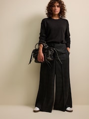 Grey/Black Check Superwide Trousers - Image 1 of 6