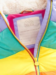 Little Bird by Jools Oliver Multi Pastel Rainbow Stripe Shower Resistant Padded Coat - Image 15 of 15