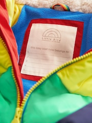 Little Bird by Jools Oliver Multi Bright Rainbow Stripe Shower Resistant Padded Coat - Image 10 of 10