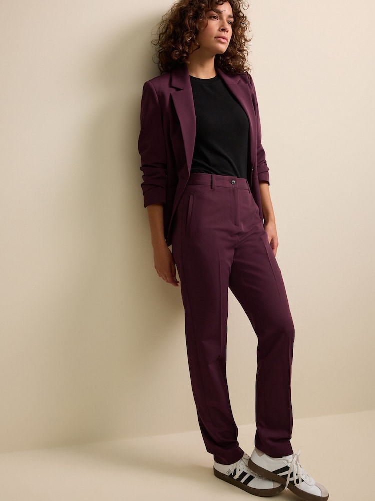 Burgundy Red Tailored Slim Trousers - Image 1 of 6 Burgundy Red Tailored Slim Trousers - Image 1 of 6
