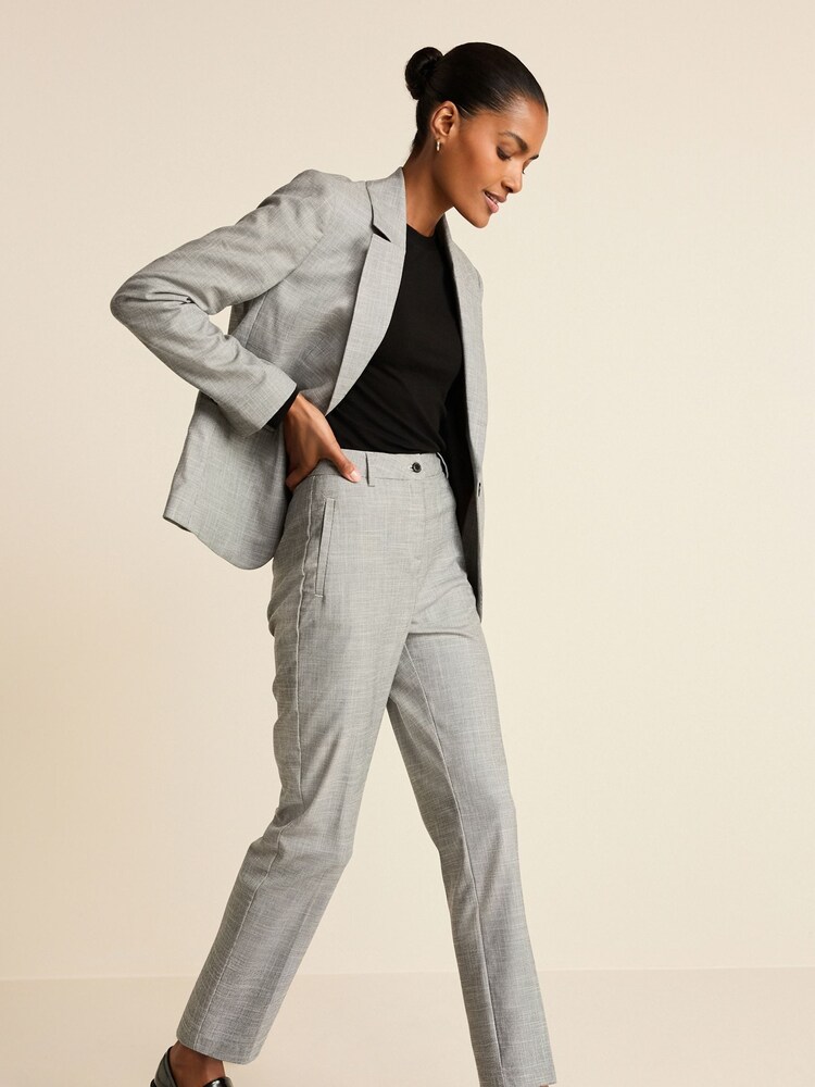 Black/White Check Tailored Check Slim Leg Trousers - Image 1 of 7 Black/White Check Tailored Check Slim Leg Trousers - Image 1 of 7