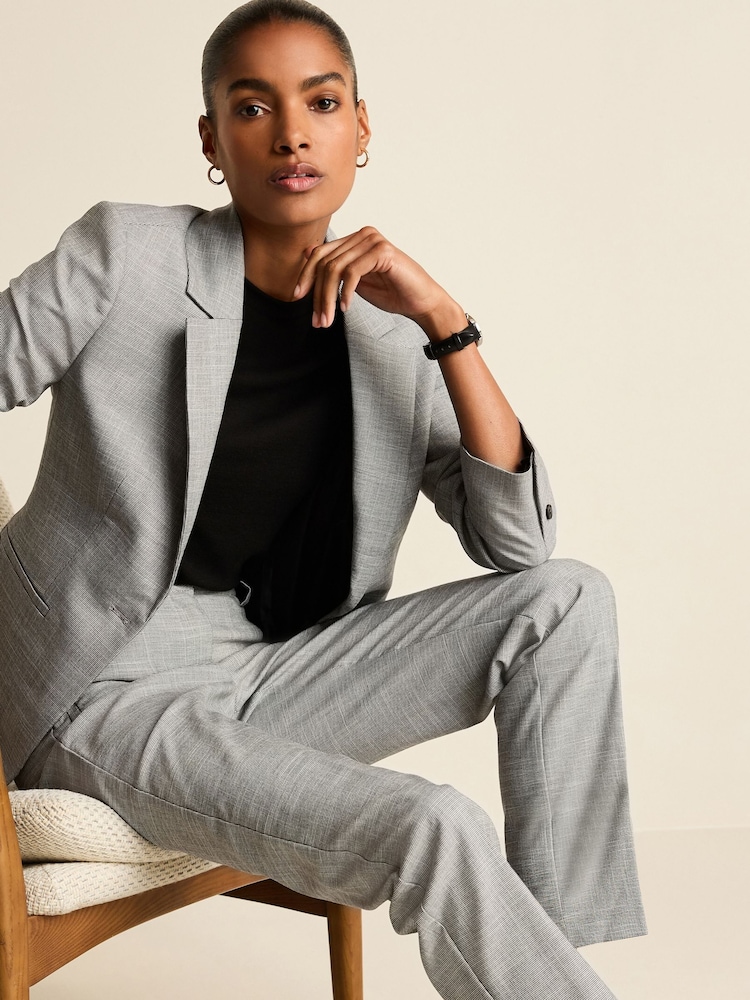 Black/White Check Tailored Check Slim Leg Trousers - Image 2 of 7 Black/White Check Tailored Check Slim Leg Trousers - Image 2 of 7
