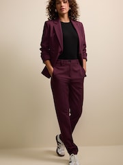 Burgundy Red Single Breasted Blazer - Image 2 of 7