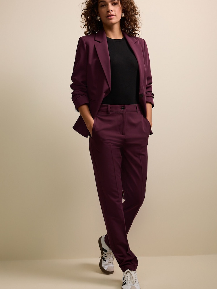 Burgundy Red Single Breasted Blazer - Image 2 of 7