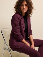 Burgundy Red Single Breasted Blazer - Image 3 of 7
