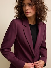 Burgundy Red Single Breasted Blazer - Image 5 of 7