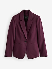 Burgundy Red Single Breasted Blazer - Image 6 of 7