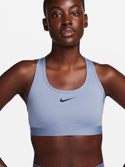 Nike Blue Dri-FIT Medium Swoosh Support Padded Bra - Image 1 of 3
