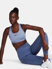 Nike Blue Dri-FIT Medium Swoosh Support Padded Bra - Image 2 of 3