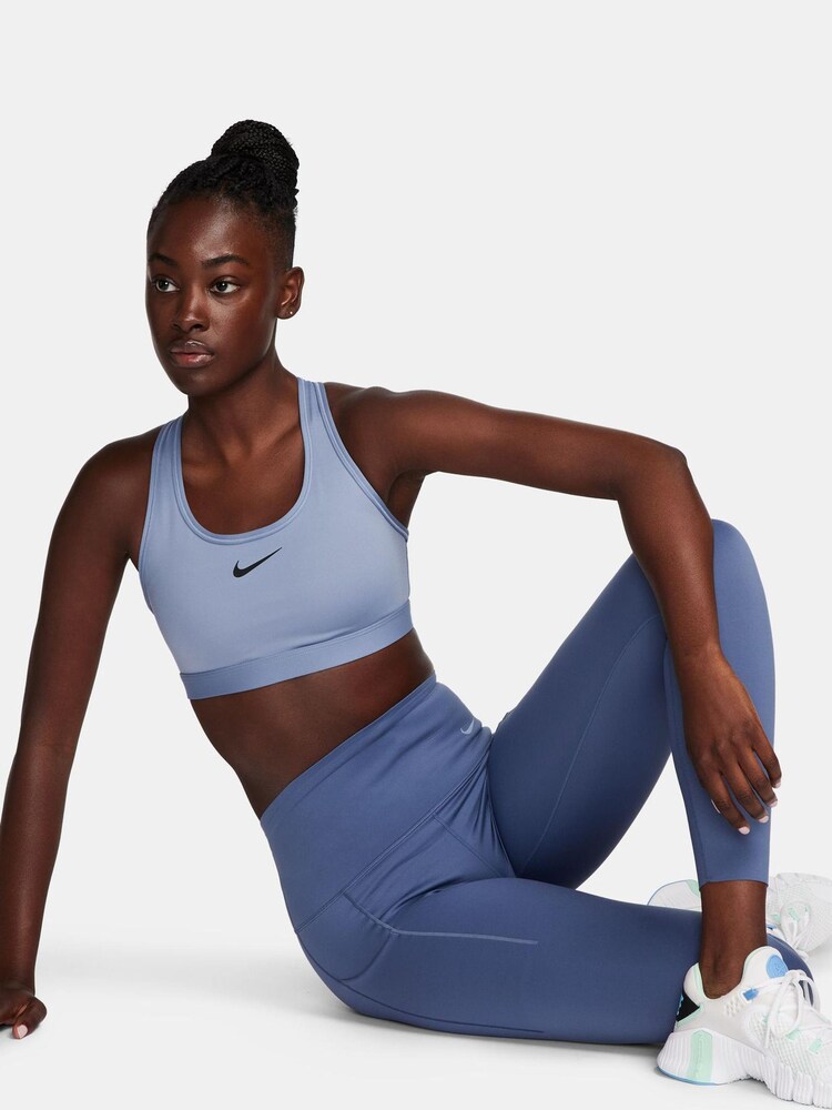Nike Blue Dri-FIT Medium Swoosh Support Padded Bra - Image 2 of 3