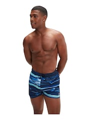Niebieski - Męskie szorty kąpielowe Speedo Leisure o długości 14 cali z cyfrowym nadrukiem - Obraz 1 z 11
