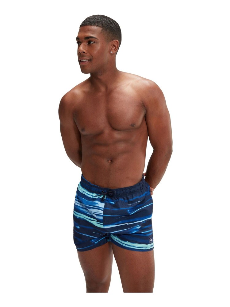Niebieski - Męskie szorty kąpielowe Speedo Leisure o długości 14 cali z cyfrowym nadrukiem - Obraz 1 z 11