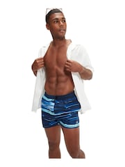 Niebieski - Męskie szorty kąpielowe Speedo Leisure o długości 14 cali z cyfrowym nadrukiem - Obraz 5 z 11