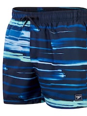 Niebieski - Męskie szorty kąpielowe Speedo Leisure o długości 14 cali z cyfrowym nadrukiem - Obraz 7 z 11