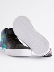 Black Standard Fit (F) Minecraft Elastic Lace High Top Trainers - Image 4 of 5