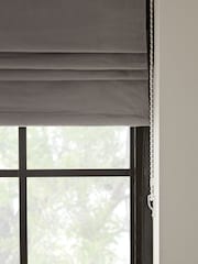 Grey Charcoal Ready Made Blackout Cotton Roman Blinds - Image 4 of 7