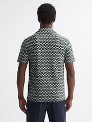 Reiss Multi Balsa Ribbed Striped Cuban Collar T-Shirt - Image 4 of 4