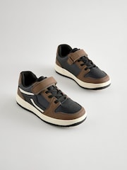 Black/Brown Elastic Lace Trainers - Image 1 of 5