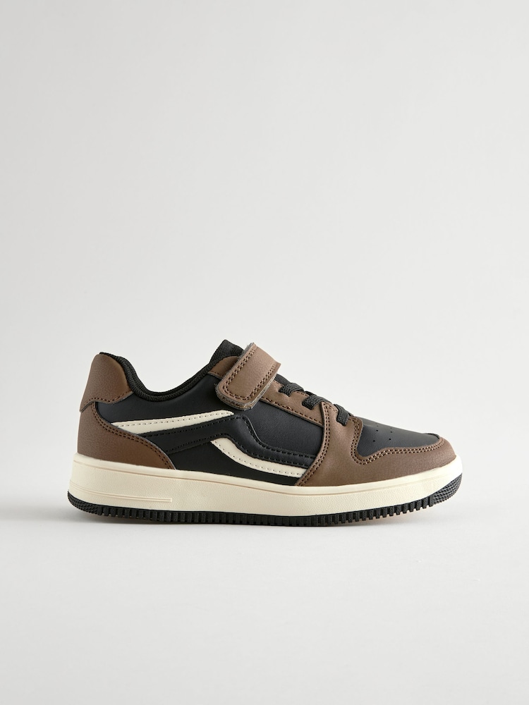 Black/Brown Elastic Lace Trainers - Image 2 of 5