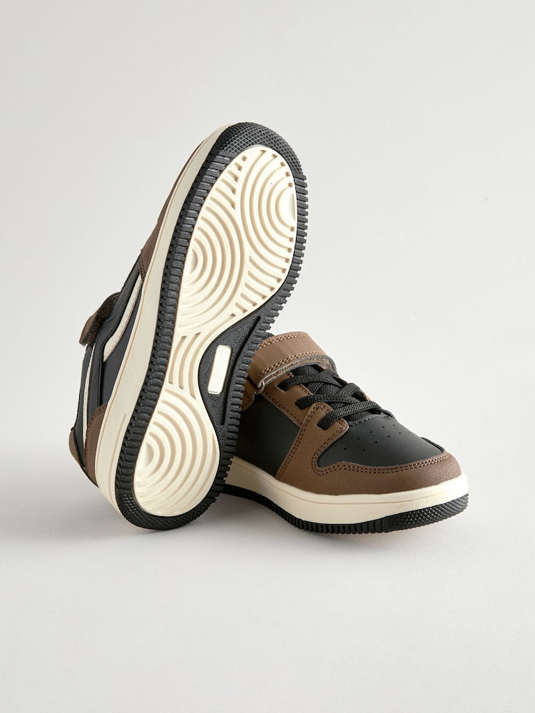 Black/Brown Elastic Lace Trainers - Image 5 of 5