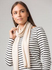 Pure Luxuries London Cream Oxford Cashmere Scarf - Image 1 of 3