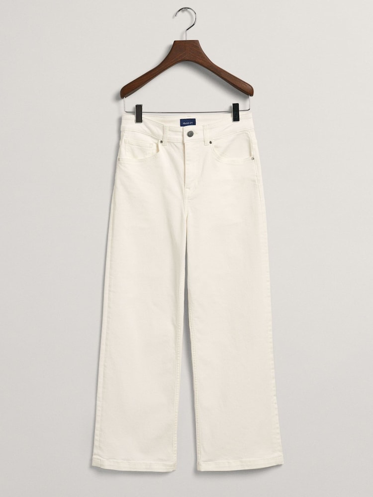 GANT Cropped Wide White Colour Jeans - Image 5 of 5
