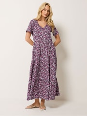M&Co Purple Notch Neck Dress - Image 2 of 5