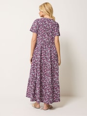 M&Co Purple Notch Neck Dress - Image 3 of 5