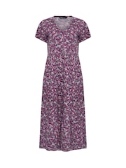 M&Co Purple Notch Neck Dress - Image 5 of 5