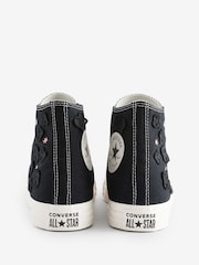Converse Black Floral Embroidered High Top Trainers - Image 10 of 13