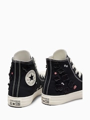 Converse Black Floral Embroidered High Top Trainers - Image 11 of 13
