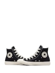 Converse Black Floral Embroidered High Top Trainers - Image 7 of 13