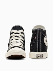 Converse Black Floral Embroidered High Top Trainers - Image 9 of 13