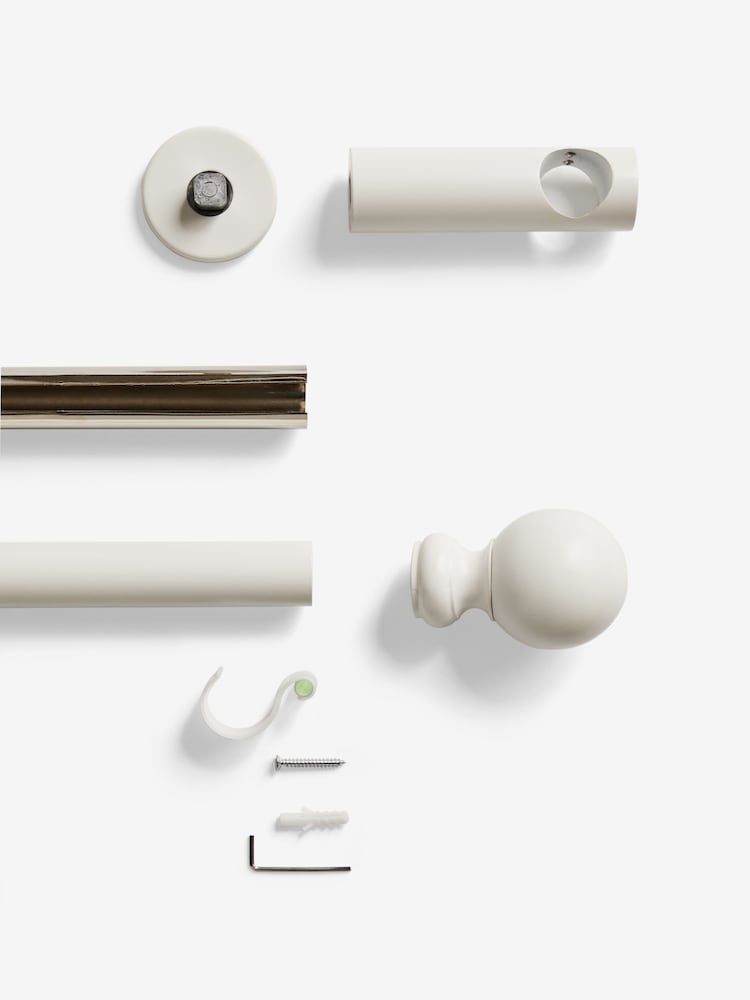 White 4m Bendable Bay Window Curtain Pole Kit - Image 2 of 3