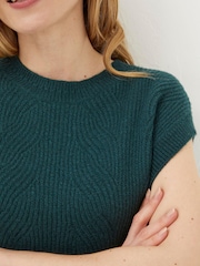 Grün - FatFace Hayley Tanktop mit Zopfstrickmuster - Bild 4 von 5
