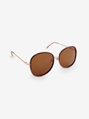 Tortoiseshell Brown Polarised Large Round Sunglasses - Image 3 of 5