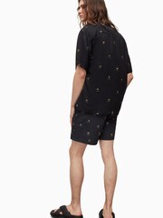 AllSaints Black Emotive Swim Shorts - Image 2 of 8