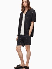 AllSaints Black Emotive Swim Shorts - Image 5 of 8